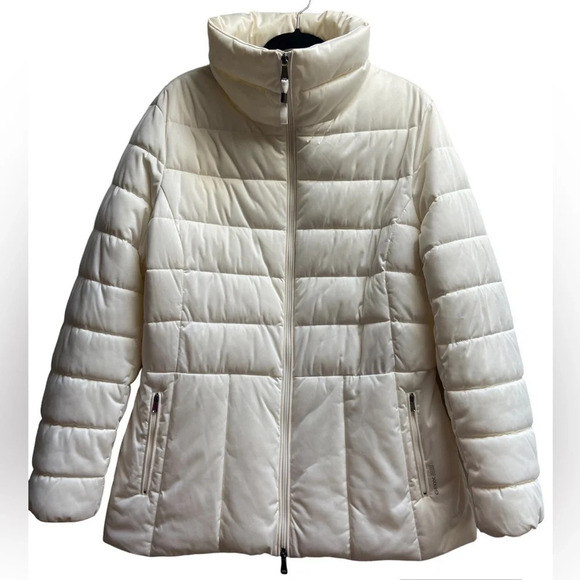 Geox Respira cream coloured puffer full zip jacket Sz 16 - Picture 1 of 13